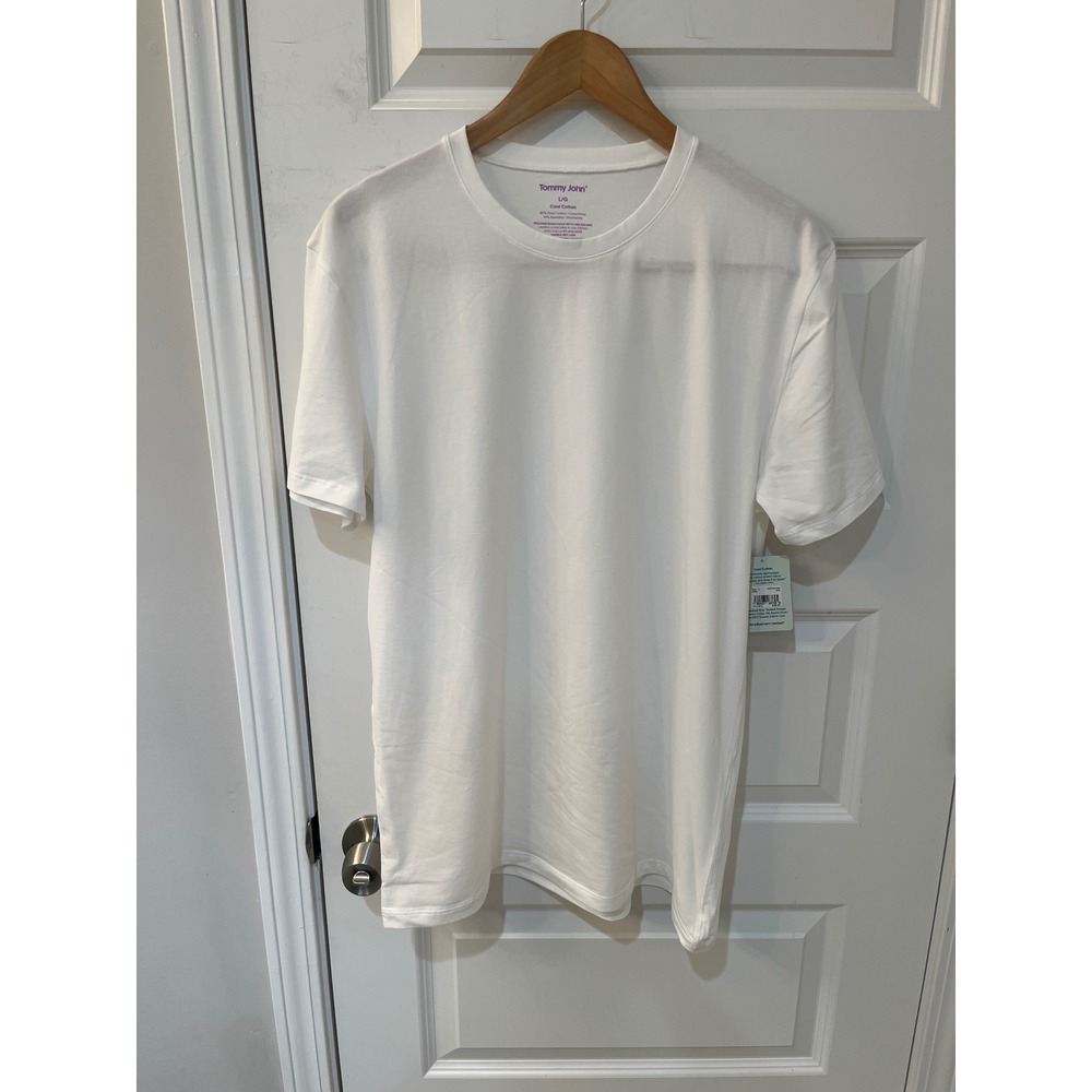 NWT! Tommy John Cool Cotton Undershirt Mens Large White Crew Neck Stay-Tucked